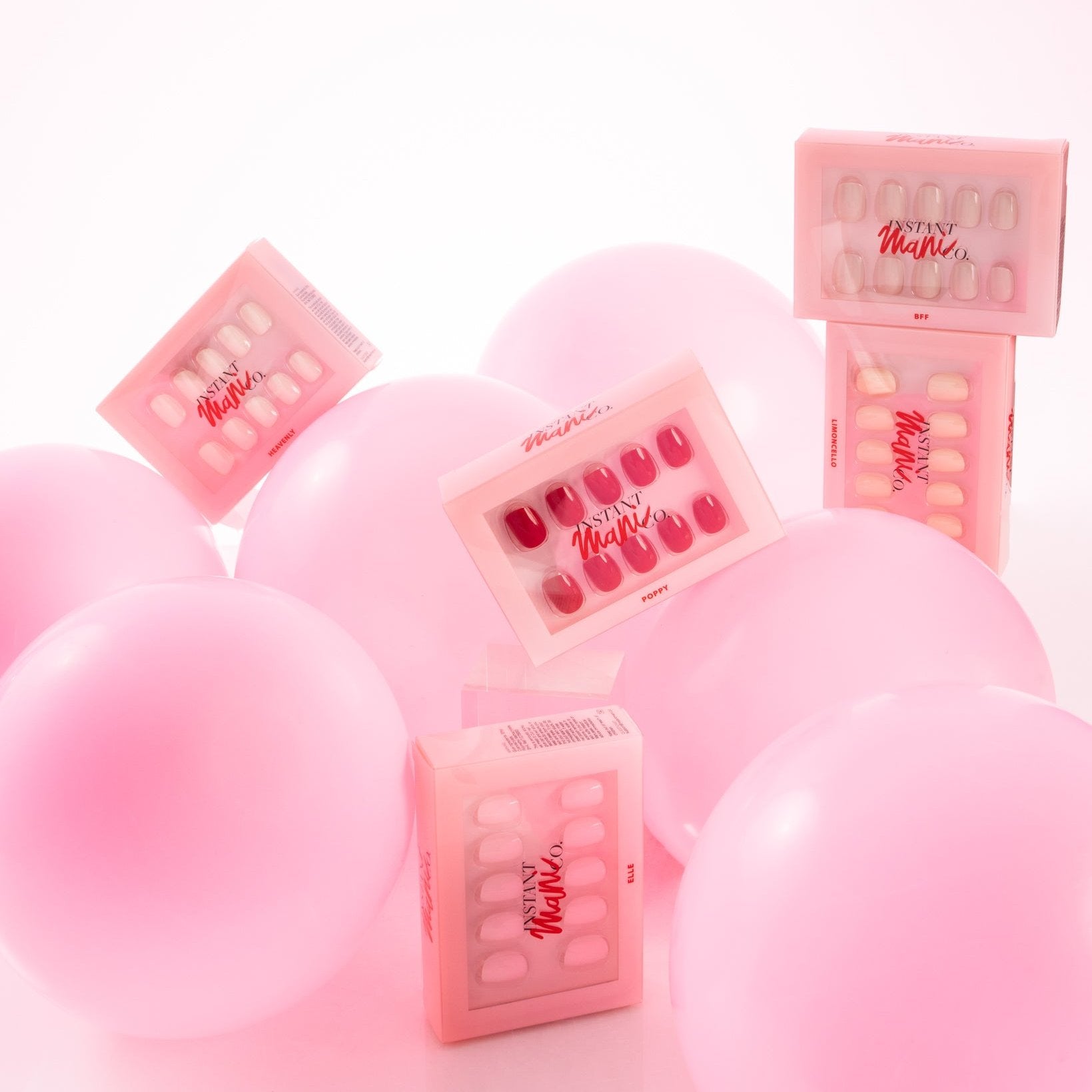 Instant Mani Co. Extra Short Press on Nails on balloons