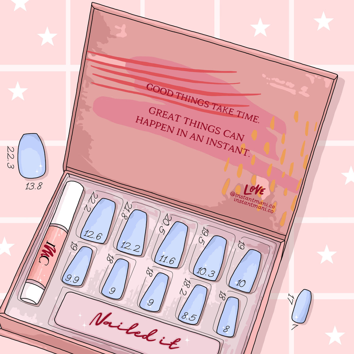 Instant Mani Co sizing chart