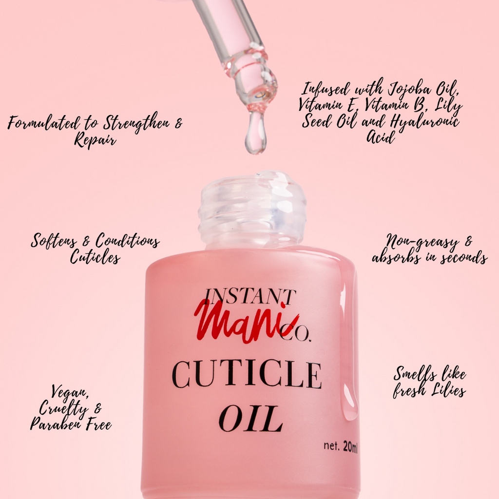 Instant Mani Co. Cuticle Oil bottle and dropper