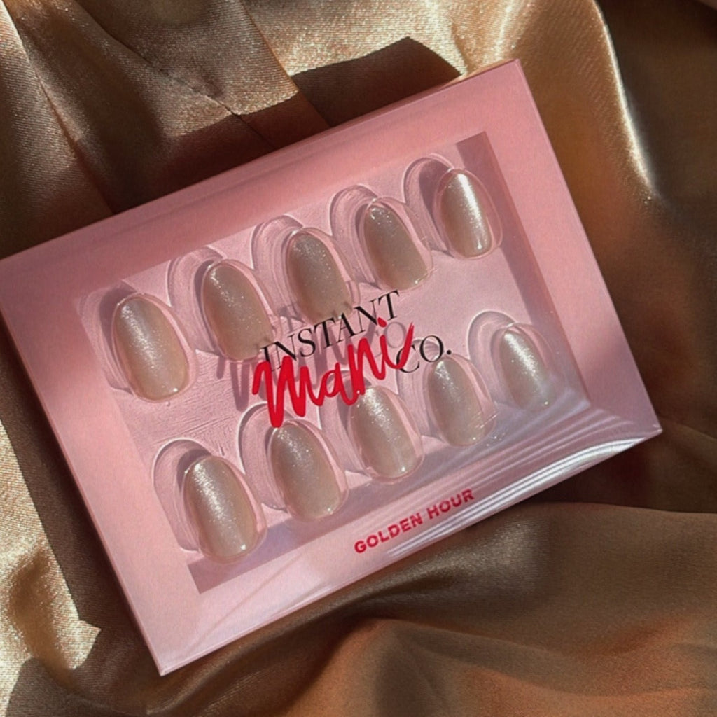 Instant Mani Co. Golden Hour press on nails in box 
